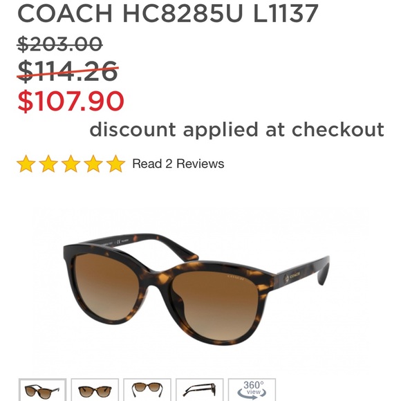 Women’s Coach sunglasses excellent condition